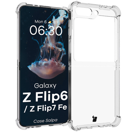Elastyczne etui Bizon Case Salpa do Galaxy Z Flip7 FE / Z Flip6, przezroczyste