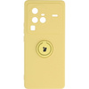 Etui Bizon Case Silicone Ring Sq do VIVO X80 Pro, żółte