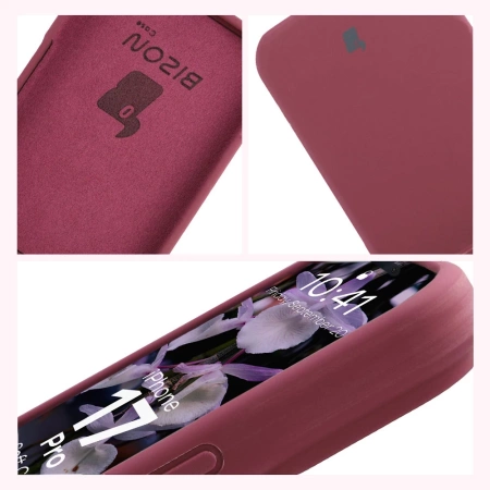 Silikonowe etui Bizon Soft Case do iPhone 17 Pro, ciemnofioletowe