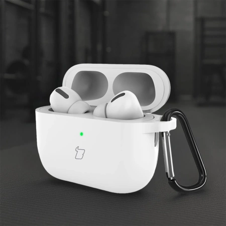 Silikonowe etui z karabińczykiem Bizon Case Headphone Silicone do AirPods Pro 3, białe