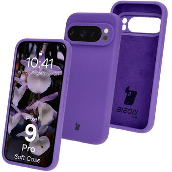 Silikonowe etui Bizon Soft Case do Google Pixel 9 Pro, fioletowe