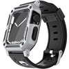 Etui z paskiem Bizon Strap + Case Watch Armor do Apple Watch 40 / 41mm, srebrne