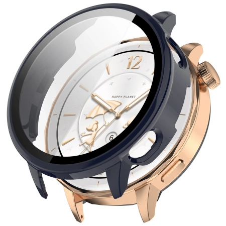 Etui ze szkłem do zegarka Bizon Case+Glass Watch do OnePlus Watch 3 43 mm, niebieskie