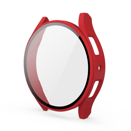 Etui Bizon Case+Glass do Galaxy Watch FE / 5 / 4 40mm, czerwone
