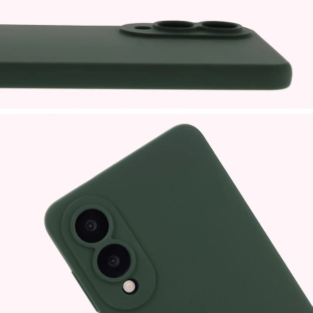 Silikonowe etui Bizon Soft Case do Galaxy S25 Edge, ciemnozielone