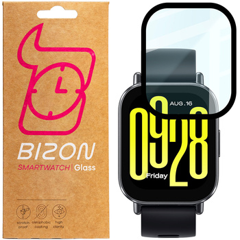 Szkło hybrydowe Bizon Glass Watch Edge Hybrid dla Xiaomi Redmi Watch 5, czarne