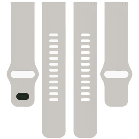 Pasek silikonowy do smartwatcha, Bizon Strap Watch Silicone Pro H, Quick Release 22 mm, szary