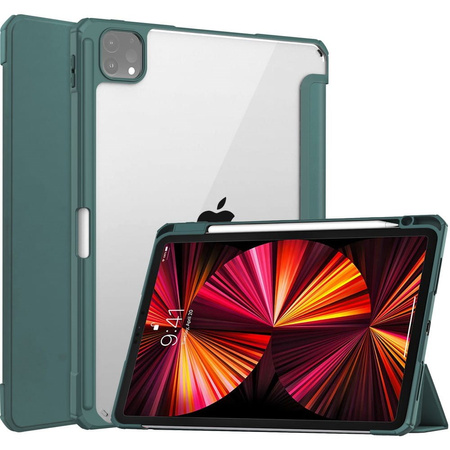 Etui Bizon Case Tab Clear Matt do Apple iPad Pro 11 2022/2021/2020/2018, ciemnozielone