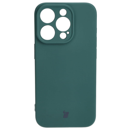 Etui Bizon Case Silicone do iPhone 15 Pro, ciemnozielone
