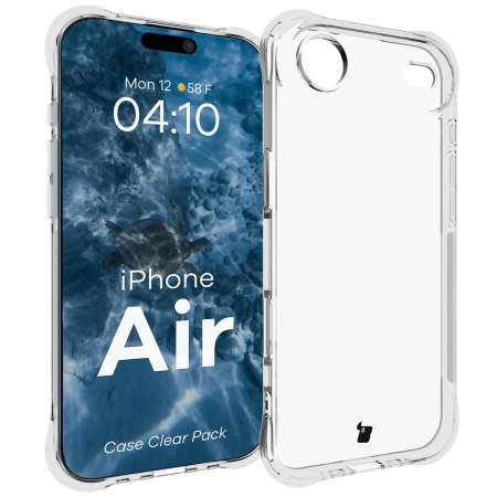 Elastyczne etui + 2x szkło hartowane Bizon Case Clear Pack do iPhone Air