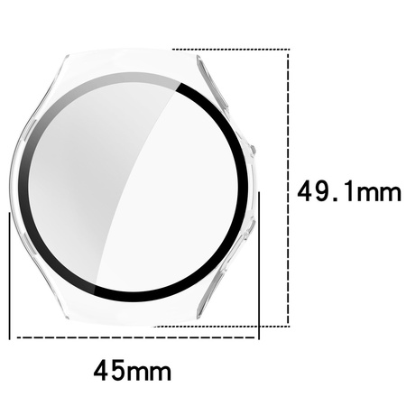 Etui ze szkłem do zegarka Bizon Case+Glass Watch do Huawei Watch 5 42 mm, przeźroczyste
