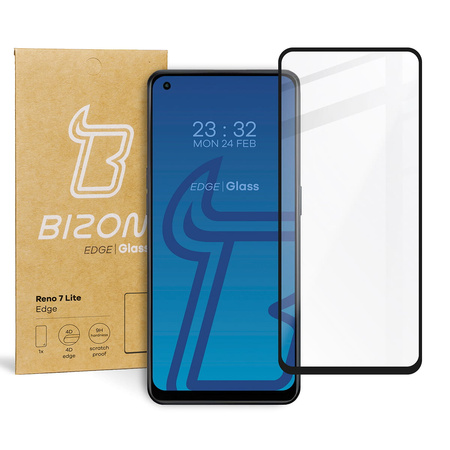 Szkło hartowane Bizon Glass Edge do Oppo Reno 7 Lite, czarne