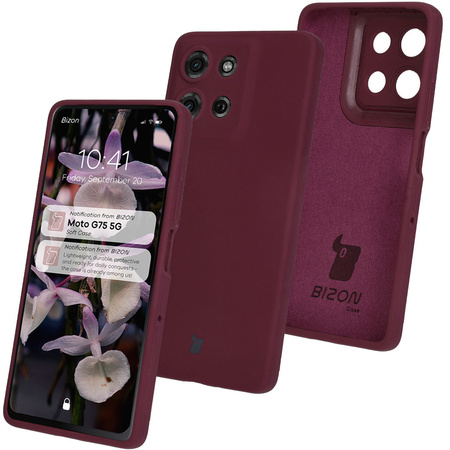 Silikonowe etui Bizon Soft Case do Motorola Moto G75 5G, ciemnofioletowe