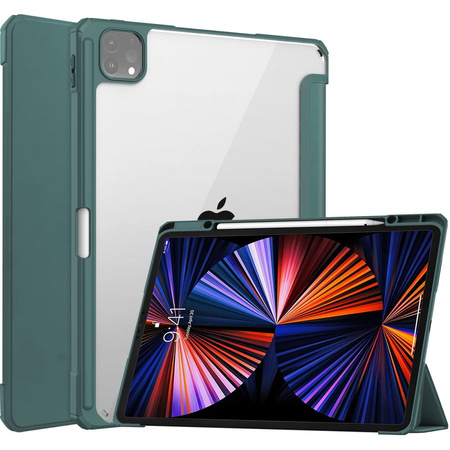 Etui Bizon Case Tab Clear Matt do Apple iPad Pro 12.9 2022/2021/2018, ciemnozielone