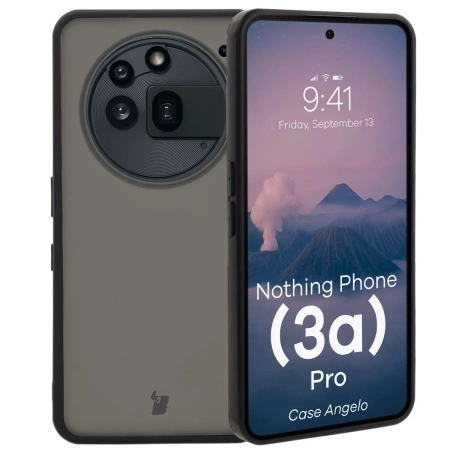 Etui Bizon Case Angelo do Nothing Phone (3a) Pro, półprzezroczyste z czarną ramką