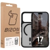 Etui z pierścieniem magnetycznym Bizon Case MatteO do iPhone 17 Pro, przydymione-czarne