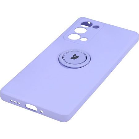 Etui Bizon Case Silicone Ring do Oppo Reno 6 Pro, fioletowe