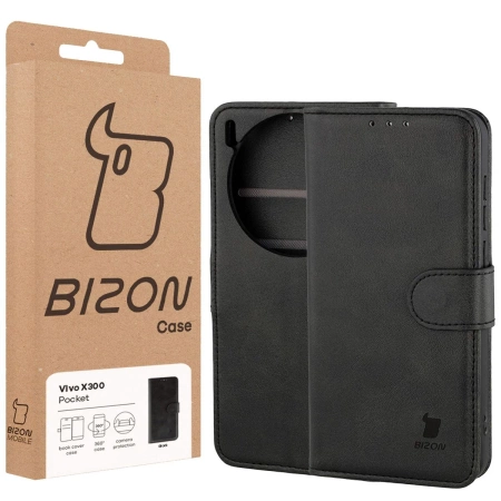 Etui z klapką Bizon Case Pocket do Vivo X300, czarne