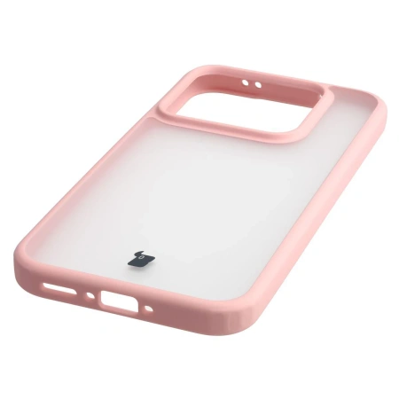 Etui Bizon Case Angelo do Realme GT 8 Pro, półprzezroczyste z jasnoróżową ramką