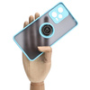 Etui z uchwytem na palec Bizon Case Hybrid Ring do Xiaomi Redmi Note 12 Pro 5G, przydymione z jasnoniebieską ramką