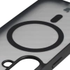 Etui z pierścieniem magnetycznym Bizon Case MatteO do iPhone 17, przydymione-czarne