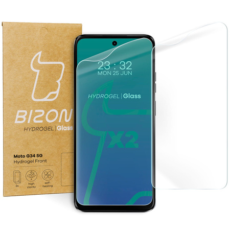 Folia hydrożelowa na ekran Bizon Glass Hydrogel Front Duo do Motorola Moto G34 / G45 5G, 2 sztuki