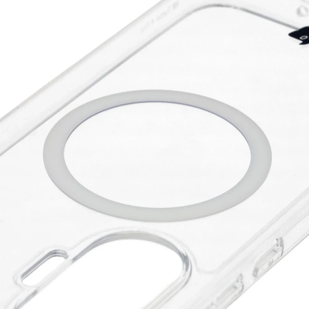 Etui z pierścieniem magnetycznym Bizon Case CrystalO do Xiaomi POCO F7, przezroczyste