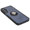 Etui z uchwytem na palec Bizon Case Hybrid Ring do Galaxy A25 5G, przydymione z czarną ramką