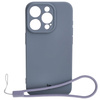 Etui Bizon Case Silicone do iPhone 15 Pro, szare