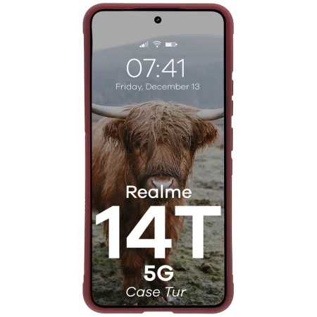 Pancerne etui Bizon Case Tur do Realme 14T 5G, burgundowe