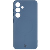 Silikonowe etui z pierścieniem magnetycznym Bizon Case Silicone Magnetic do Galaxy S25 / Galaxy S24, granatowe
