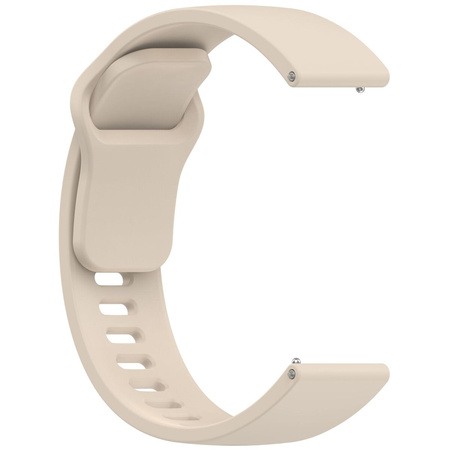 Pasek silikonowy do smartwatcha, Bizon Strap Watch Silicone Pro H, Quick Release 22 mm, beżowy