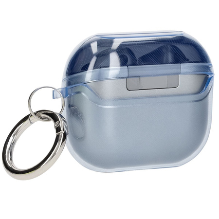 Elastyczne etui z karabińczykiem Bizon Case Headphone Clear do Galaxy Buds 3/3 Pro/3 FE przeźroczysto-niebieskie