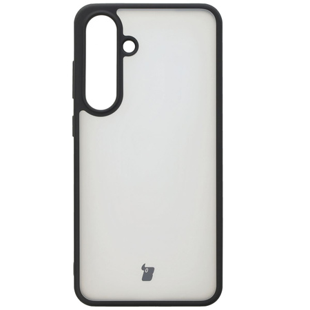 Etui Bizon Case Angelo do Galaxy S25 Plus, półprzezroczyste z czarną ramką