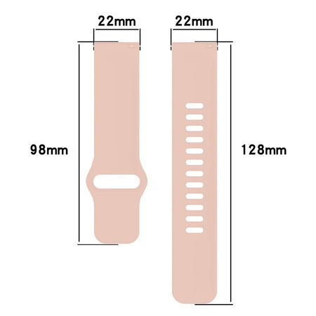 Pasek silikonowy do smartwatcha, Bizon Strap Watch Silicone Pro H, Quick Release 22 mm, różowy