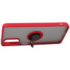 Etui z uchwytem na palec Bizon Case Hybrid Ring do Motorola Moto G22 / E32 / E32s, przydymione z czerwoną ramką