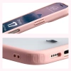 Etui Bizon Case Angelo do iPhone 17, półprzezroczyste z jasnoróżową ramką