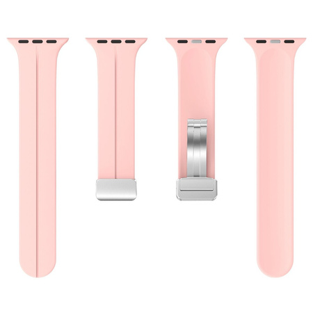 Silikonowy pasek Bizon Strap Watch Silicone L do Apple Watch 44/45/46/49 mm, różowy