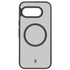 Etui z pierścieniem magnetycznym Bizon Case MatteO do Google Pixel 9a, półprzezroczyste z czarną ramką
