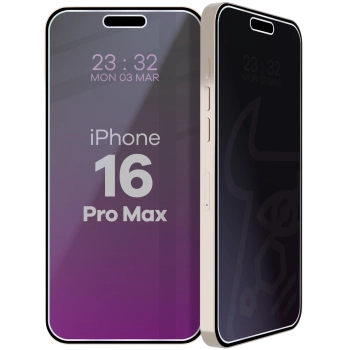 Prywatyzujące szkło hybrydowe Bizon Glass Mule Shadow do iPhone 16 Pro Max, matowe