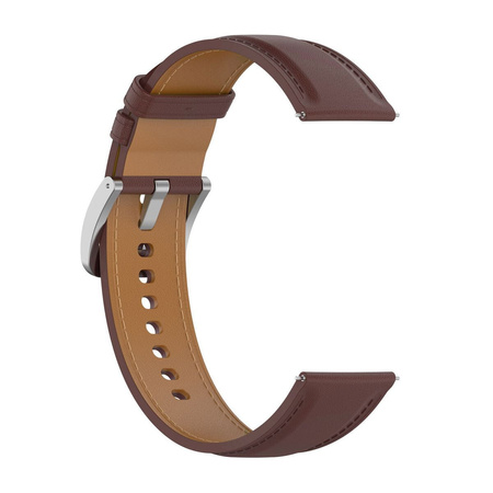 Pasek skórzany do smartwatcha, Bizon Strap Watch Casual, Quick Release 22 mm, ciemnobrązowy