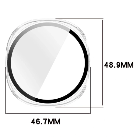 Etui ze szkłem do zegarka Bizon Case+Glass Watch do Samsung Galaxy Watch 8 44 mm, przeźroczyste