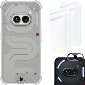 Etui + 2x szkło + obiektyw Bizon Case Clear Pack do Nothing Phone (2a), przezroczyste