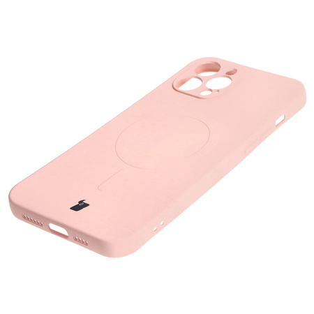 Etui silikonowe z pierścieniem magnetycznym Bizon Case Silicone Magnetic do iPhone 12 Pro Max, jasnoróżowe