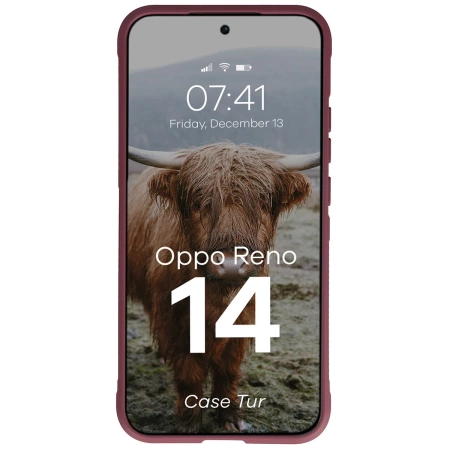 Pancerne etui Bizon Case Tur do Oppo Reno 14, burgundowe
