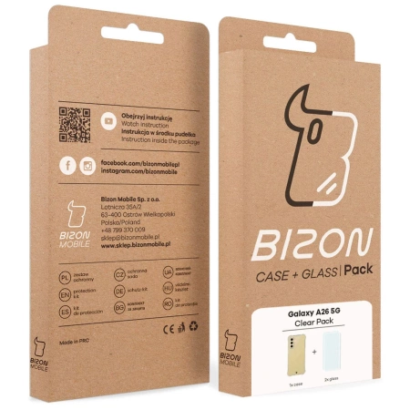 Elastyczne etui + 2x szkło hartowane Bizon Case Clear Pack do Galaxy A26 5G