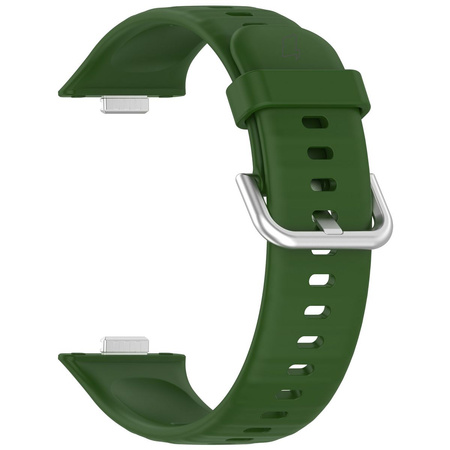 Pasek Bizon Strap Watch Silicone Pro SR do Huawei Watch Fit 4 / 4 Pro / 3, ciemnozielony