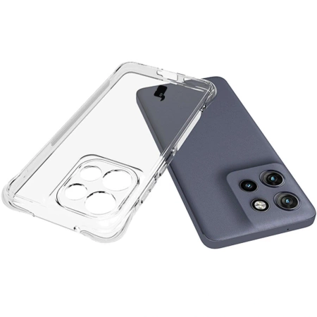 Elastyczne etui + 2x folia na ekran Bizon Case Clear Pack do Motorola Edge 50 Neo
