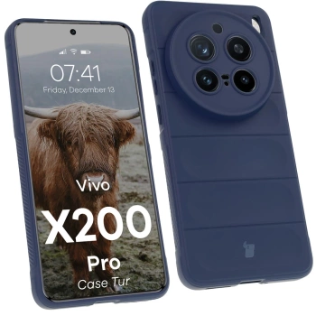 Pancerne etui Bizon Case Tur do Vivo X200 Pro, granatowe