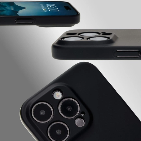 Etui Bizon Case Łupka do iPhone 15 Pro, czarne